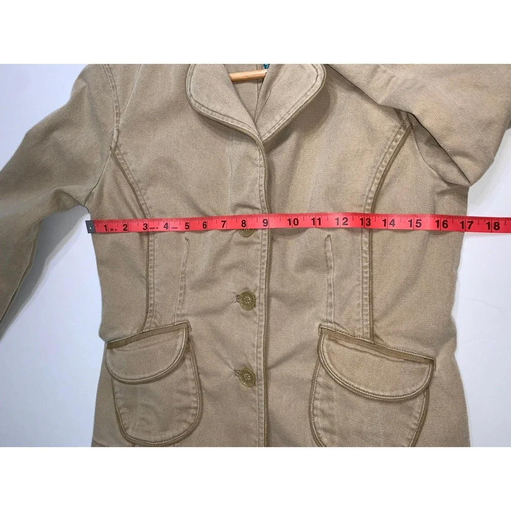 Liz Claiborne Womens‎ Tan Blazer Jacket Size Small Button Front Pockets